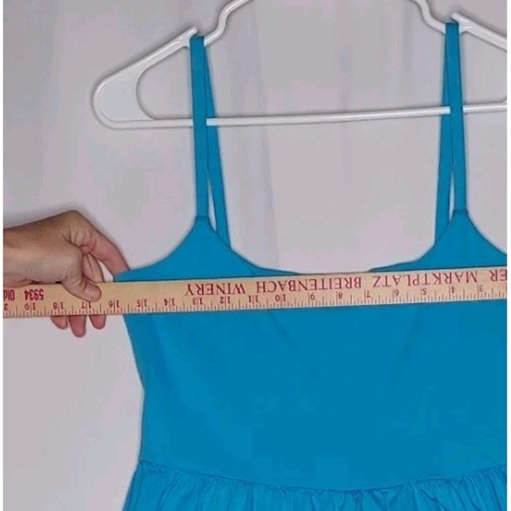 Old Navy Sundress Large Turquoise Strappy Stretch Knit Bodice Cotton Skirt Maxi - Picture 5 of 9
